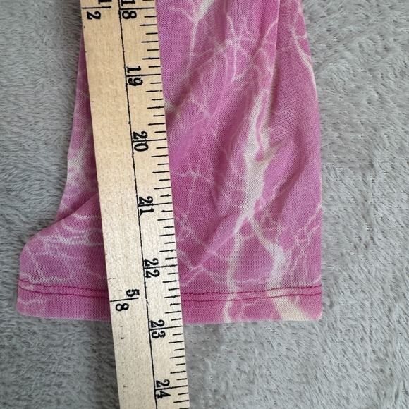 VTG 90s Rampage Japanese Geisha Art Print Blouse Womens M‎ Pink Preowned Cropped - Picture 6 of 6